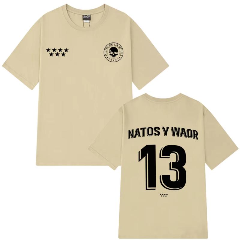 

Рэпер NATOS WAOR 13 Футболки Мода Хип-хоп Винтажная футболка Мужская Женская Одежда Хлопок Лето Оверсайз Футболка Уличная одежда Топы 4XL