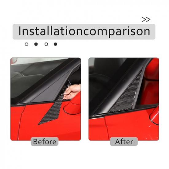 Carbon Fiber Side Rearview Mirror A-Pillar Trim Sticker For Corvette C6 05-13