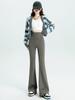 Black High Waist Micro Flare Women's Pants Autumn And Winter Plus Velvet Trousers Stretch Leggings Thermal Female Pants
