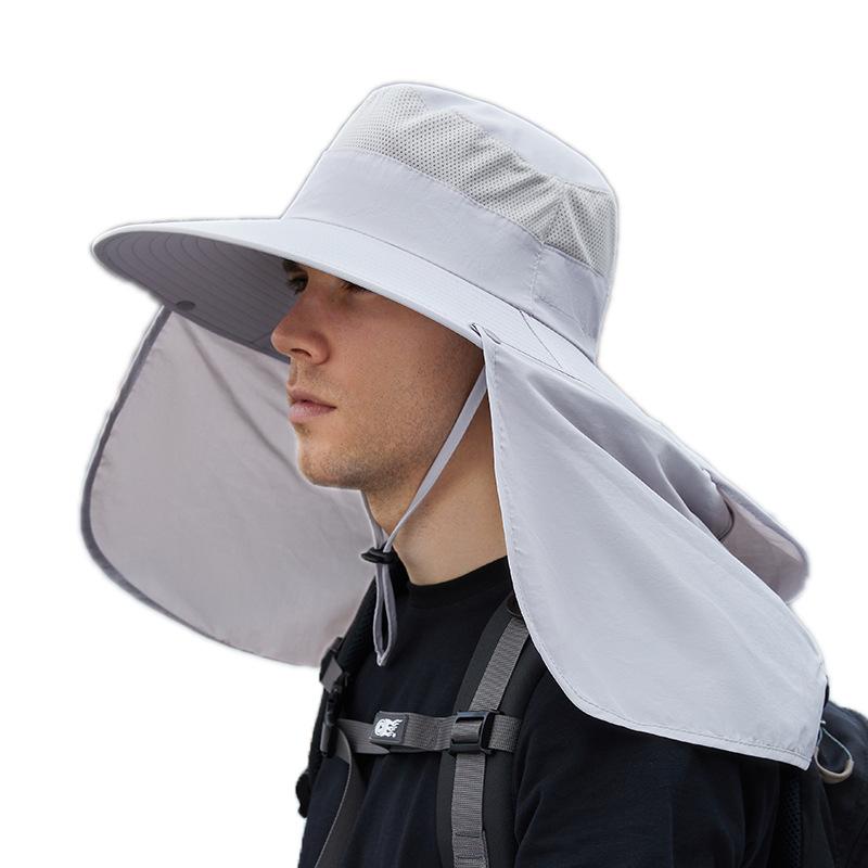 New Summer Sunshade Bucket Hat Women's Outdoor Mountaineering Fishing Sun Protection Hat Neck Protection Big Brim Men's Hat