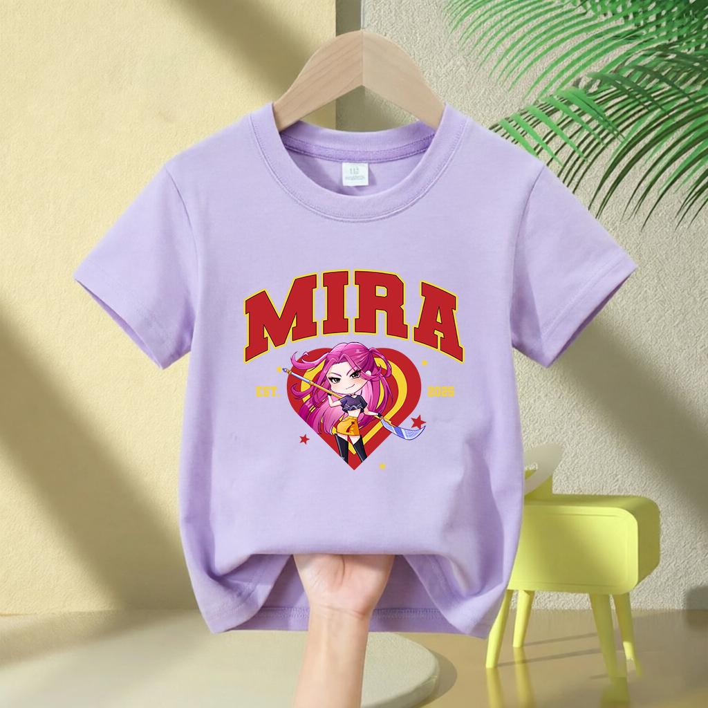 Soft Cotton T-Shirt for Girls, 2026 Movie Design,Children's Clothing,Gifts for K-Pop Demon Hunters Fans, Fashionable Casual Tops