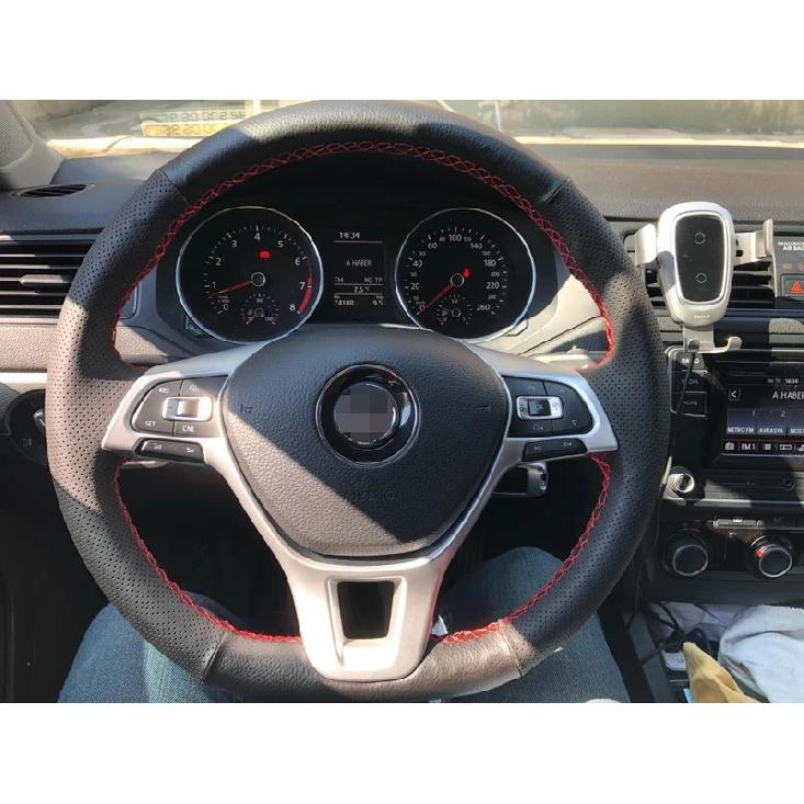 For Volkswagen VW Tiguan MK2 Golf 7 7.5 Polo T-Cross T-ROC Jetta 2017- Car Steering Wheel Buttons Frame Cover Trims Sticker