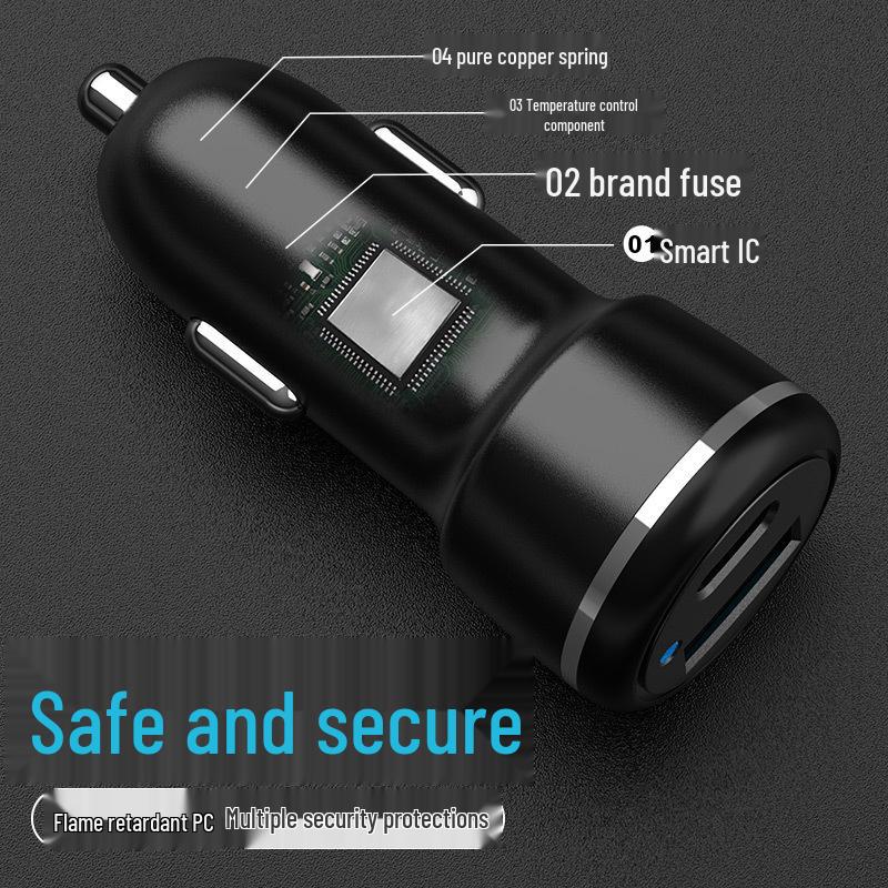 Universal Fast Car Charger: Type-C QC3.0 & PD 20W for Samsung, Apple, and Android Devices