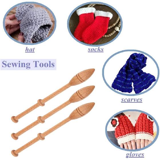 Lace Bobbin Hardwood, 12pcs 4.3in Practical DIY Beech Lace Bobbin Sewing Tools Durable Lace Robbin Weaving Tools for Hand-knitting DIY Tools, Such As