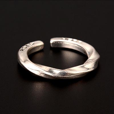 Retro Mobius Strip Ring For Men Silver Color Punk Gothic Rock Hiphop Open Ring Biker Accessories Handmade  Unisex Gift