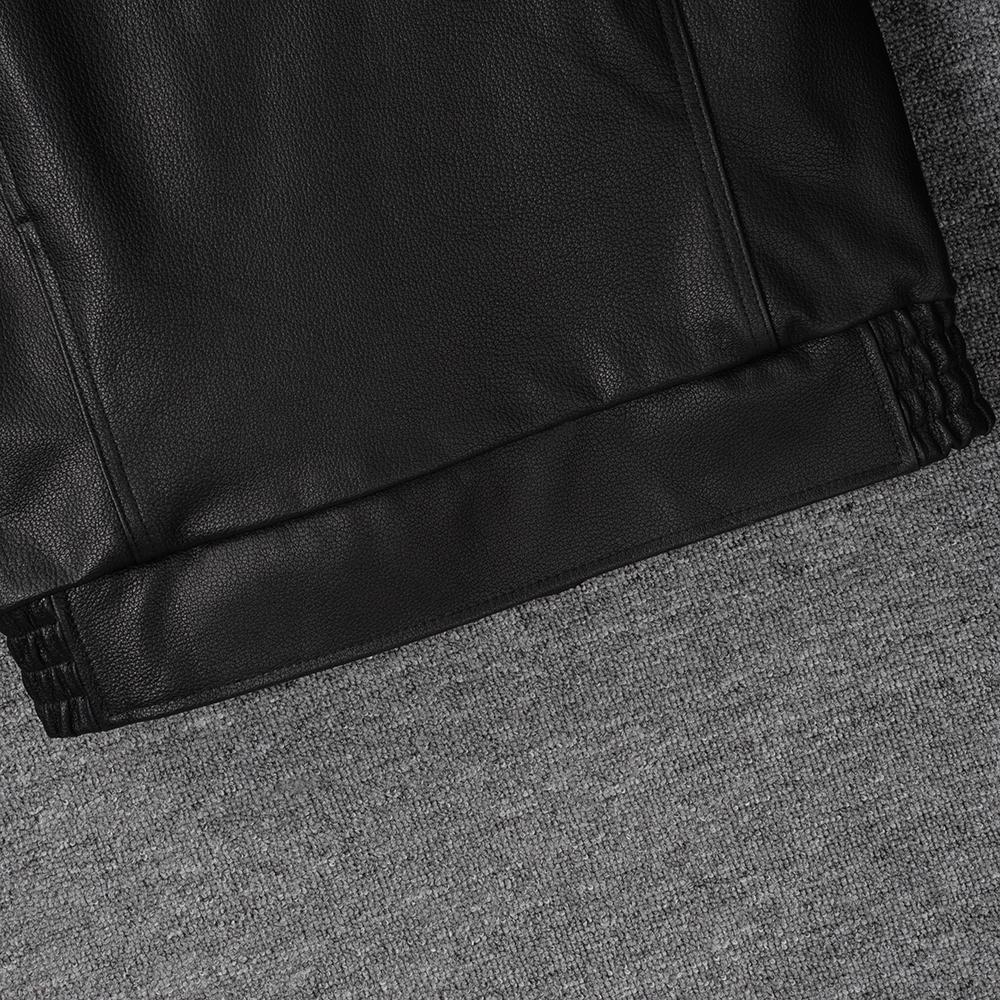 Black Genuine Cow Men Leather Jacket Loose Oversized Flight Jackets  Real Cowhide Men's Coat Autumn Spring