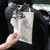 Fashion Silk Ribbon Bowknot Car Back Seat Headrest Tissue Holder Auto Hanging Paper Towel Bag Cover Styling Car Accessories
