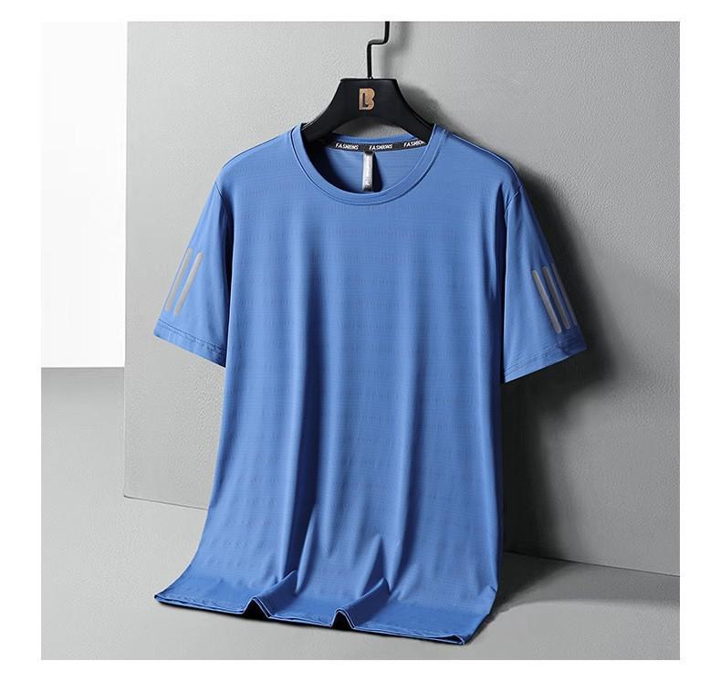 Men's Ice Silk Short-sleeved T-shirt Summer Quick-drying Clothes Men's Shirt Summer Sports Plus Size T-shirt Men