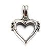Heart Skull Open Heart Sterling Silver 925 Pendant for Women and Men