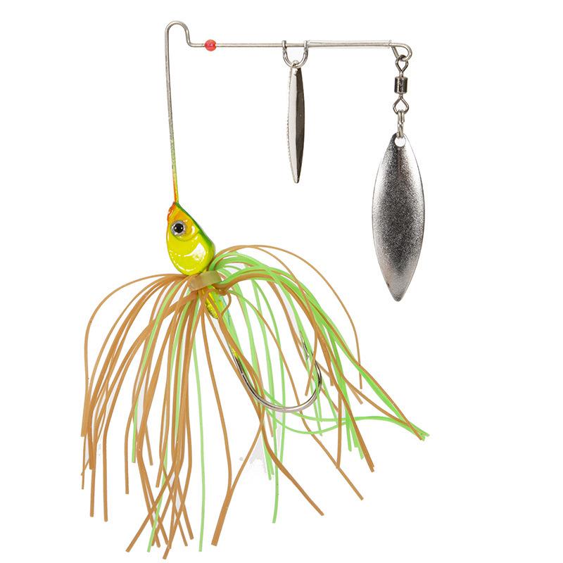 Anti-Snagging Rotating Spinnerbait JIG Whisker Man Long-Cast Lure with Bionic Lead Head and Artificial Fish Bait