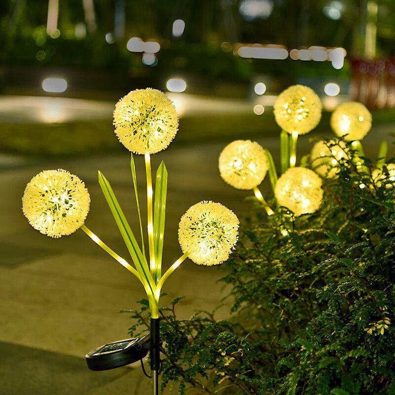 Crossled Outdoor Solar Dandelion Stake: Colorful Garden Atmosphere Light