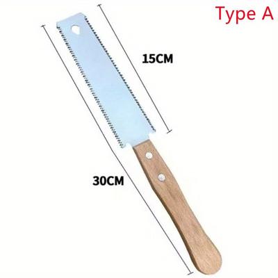 1PC Small Hand Saw Flush Cut Saw Woodworking Hand Saw Wooden Straight Handle Single Edge Pull Saw Trim Tool for Household
