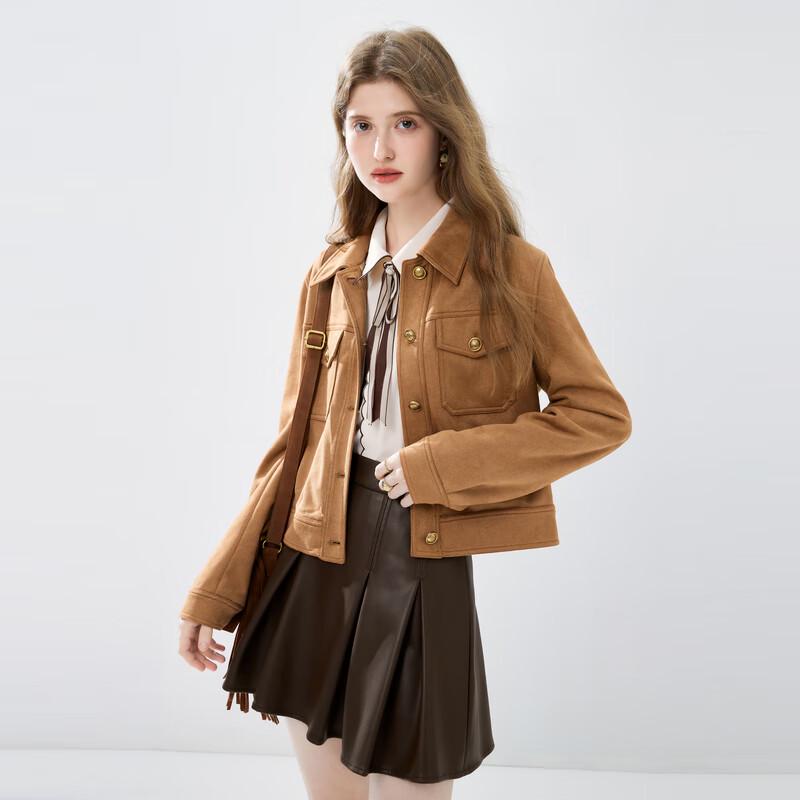 

Qiu Shui Yi Ren Women s Faux Suede Workwear Jacket M