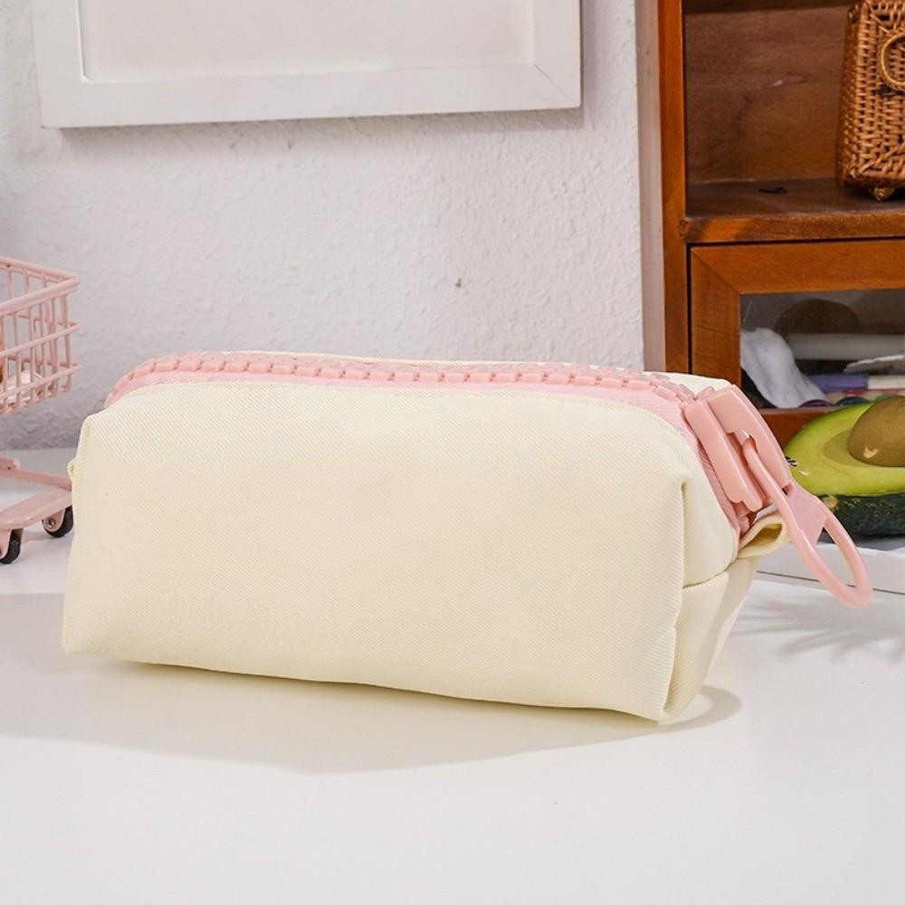 Heart Zipper Pull Stationery Organizer Pouch Star Pattern Pen Storage Bag  Office Use