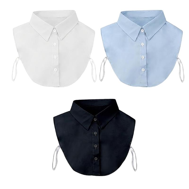 

Detachable Shirt Collar Insert for Instants Styles Upgrades Soft Breathable Polyester Cotton Fabric Easy to Wear 1