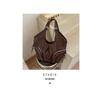 Tote Bag Women PU Single Shoulder Studded Large Capacity Multi Pocket Adjustable Strap Daily