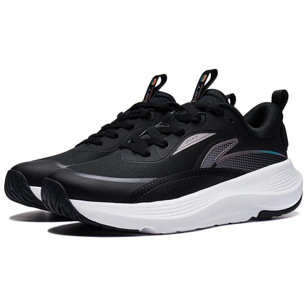 Li Ning Soft Go Cushioning Slip Resistant Abrasion Resistant Breathable Low top Casual Shoes Women's Black AGLT180-1