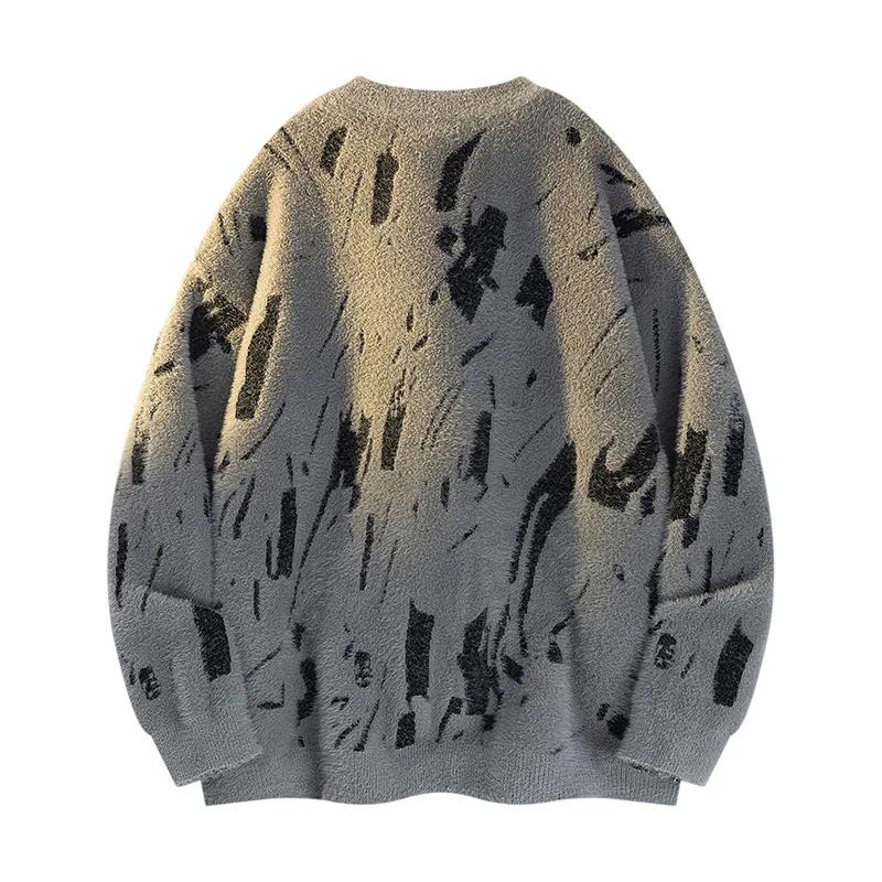 Autumn Men Trendy Jacquard Sweater Men Casual Round Neck Pullover Male Knitted Solid Sweater Winter Fashion Mens Kntwear Outwear