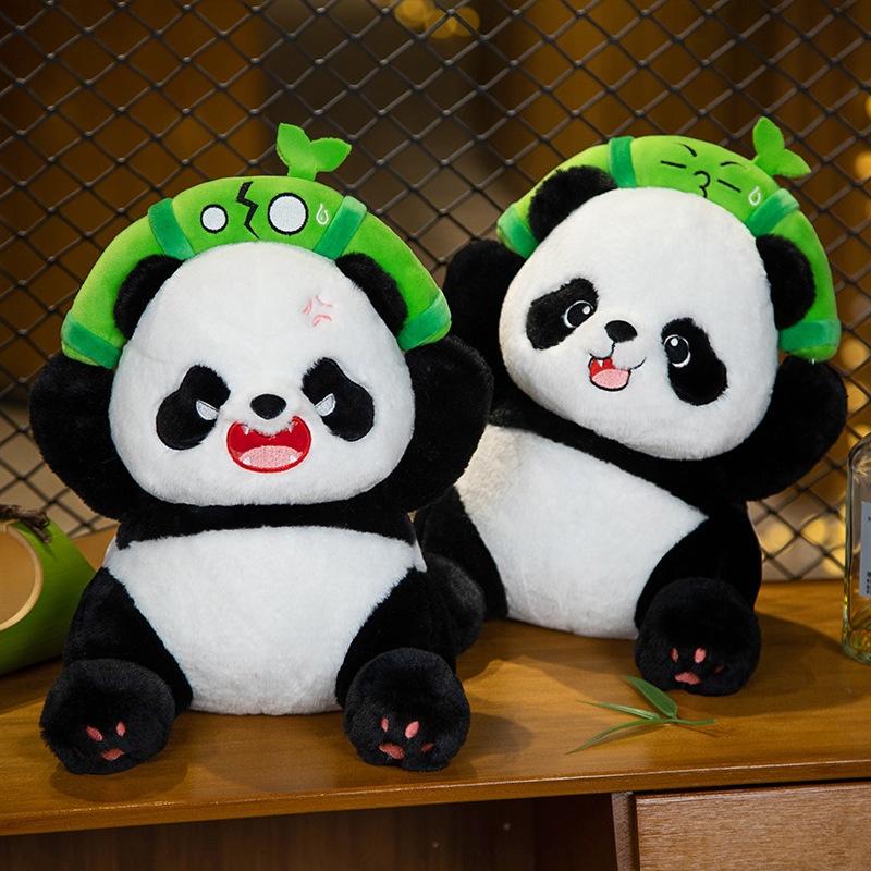 Cute Iron Head Bamboo-breaking Panda Plush Toy Animal Zoo Gift Stuffed Animal Birthday Present Panda Doll Characters)