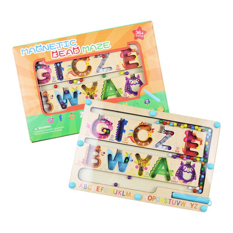 

Kids Wooden Magnetic Maze Game: Color & Number Sorting Educational Toy