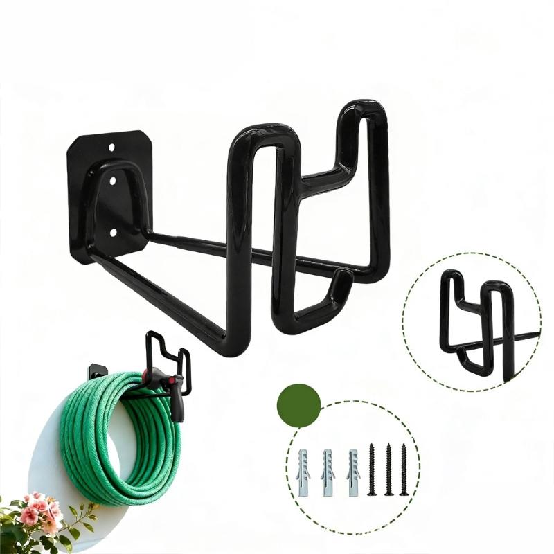 Wall Mount Hose Holder Garden Garage Organization Hook Water Hose Heavy Duty Rack Outdoor Garage Extension Cord