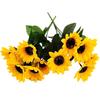 Petit Arrangement de Fleurs en Soie Tournesol pour Décoration de Salon