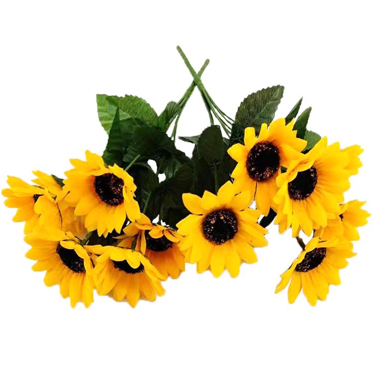 Petit Arrangement de Fleurs en Soie Tournesol pour Décoration de Salon