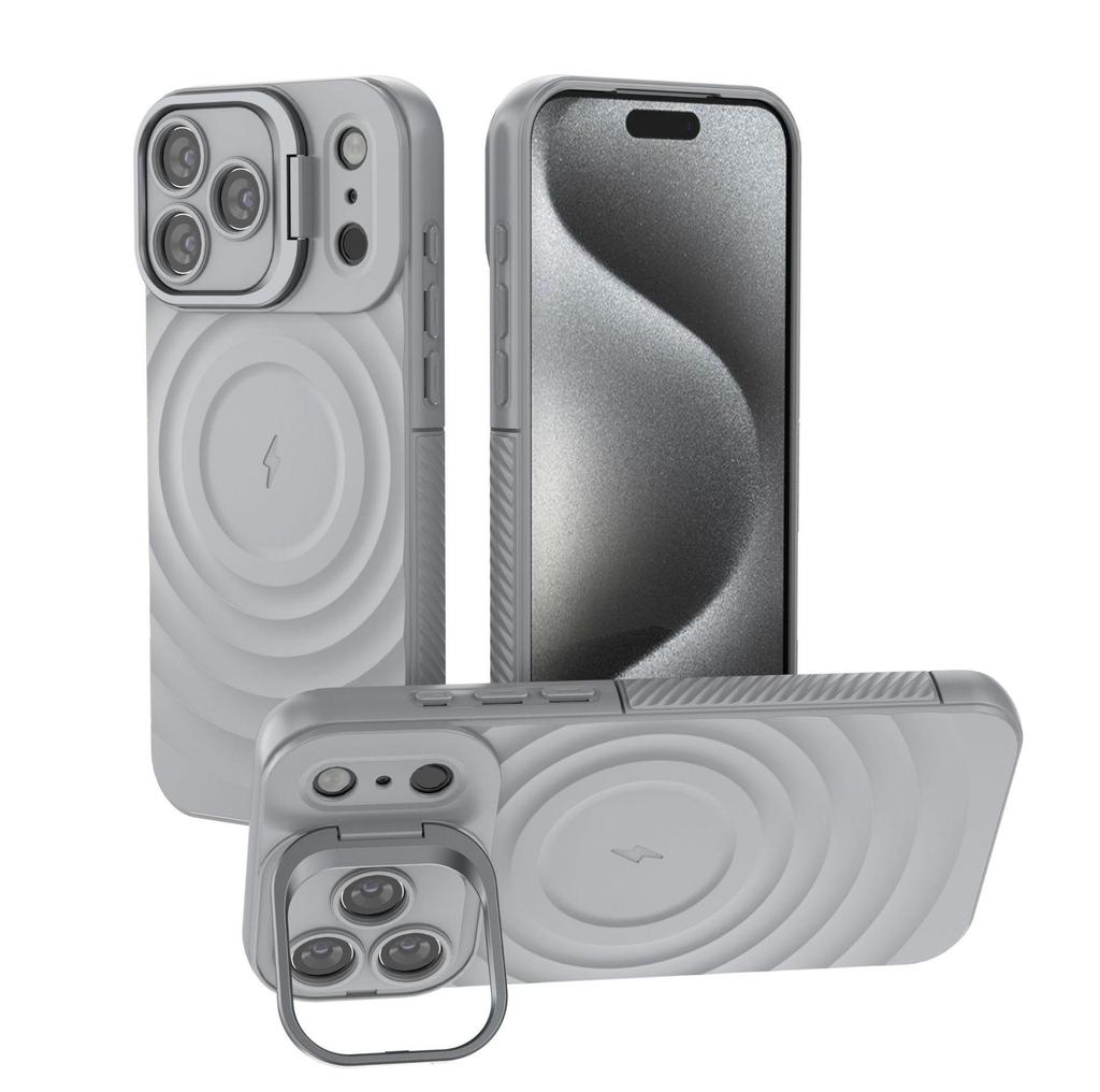 iPhone 17 Pro Max Case: Wave Pattern Anti-Drop, Lens Cover, Invisible Stand