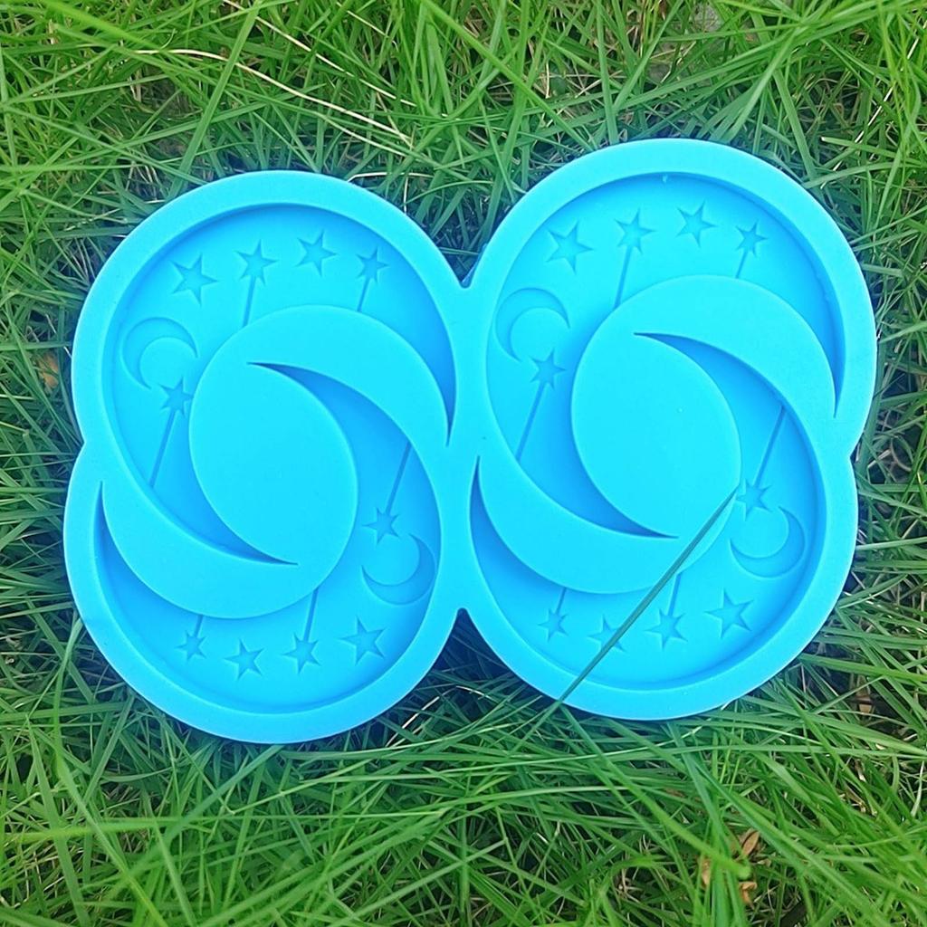 Moon and Stars Earring Decor Mold DIY Epoxy Resin Keychain Silicone Mold Christmas Pendant Mold Home Decorations Mold