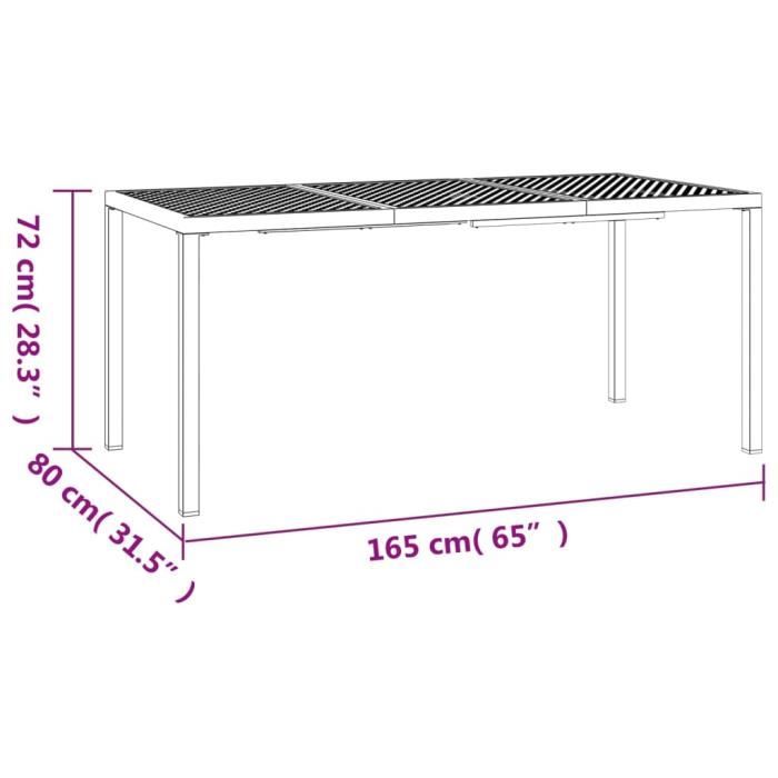 VidaXL Garden Table Anthracite 165x80x72 Cm Steel 362746