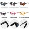  Fashion Cat Eye Rivets Sunglasses Women Fashion Pattern Yellow Leopard Gradient Shades UV400