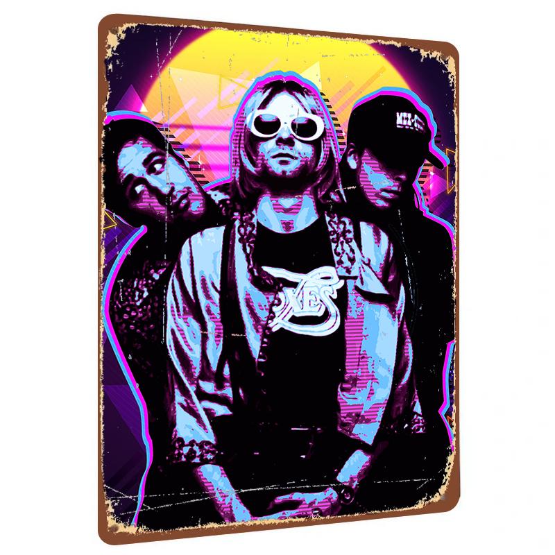 

Rock Band Portrait Custom Metal Wall Art Retro Music Decor for Home Bar Pub 20x30cm（7.8x11.8inch）