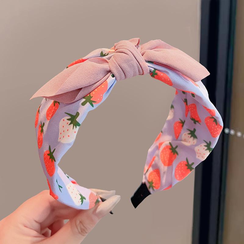 Koreanische Version Kinder Obst Cartoon Schleife Stirnband Mädchen Dreidimensionale Hasenohren Haarnadel Süßes Mädchen Breitkrempiges Stirnband