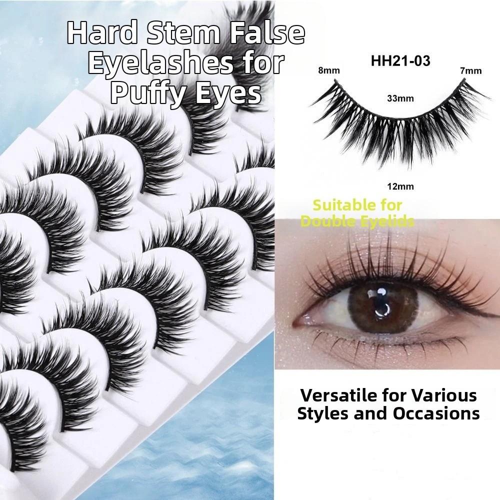 10 Pairs Fluffy Thick 3D Faux Mink Lash Glue Version Full Strip Lashes  Eye Lash Extension