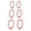 1 Pairs Crystal CZs Nose Ring Clicker Earing Piercings Sparkly Rosegold Steel Nariz Piercing Ear Cartilage Tragus Goth Jewelry
