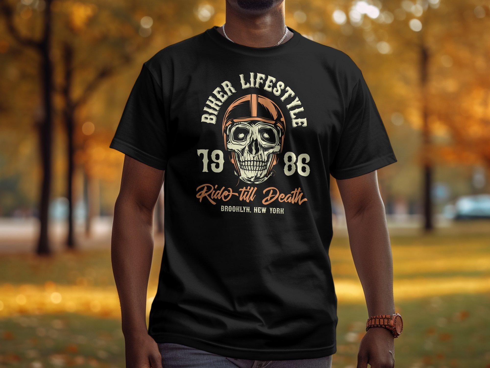 Vintage Biker Lifestyle 1986 TShirt Brooklyn NY Skull Design Ride Till Death Motorcycle Tee S