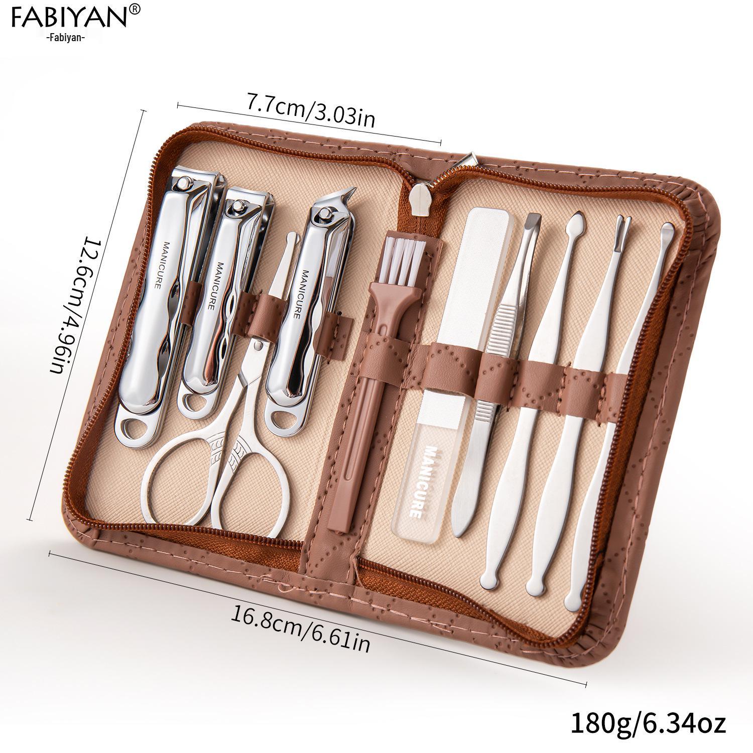 

Набор для маникюра из 10 предметов: Кусачки для ногтей, Пилочка, Ухочистка, Ножницы, Инструменты для ухода