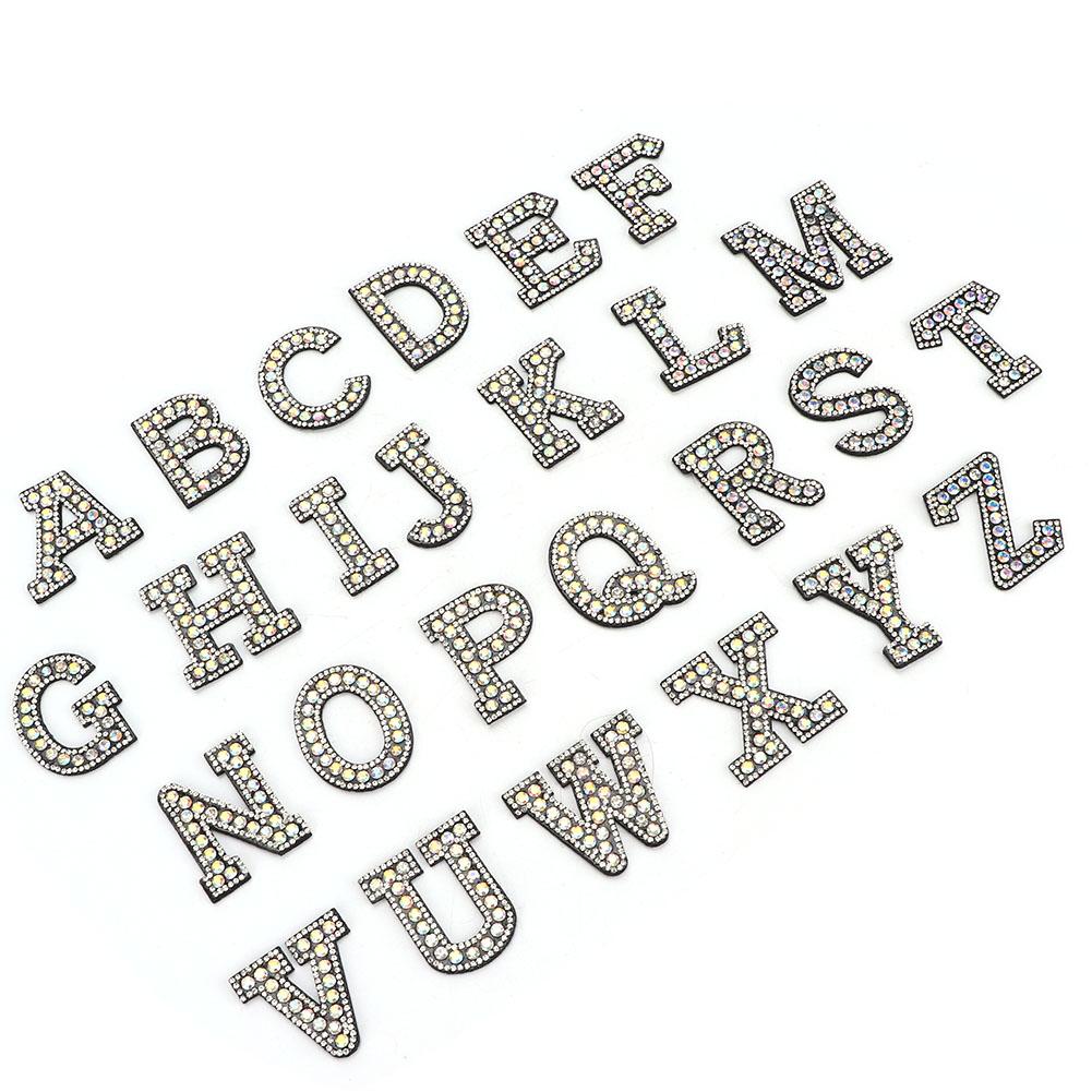 

26 шт. Аппликации-буквы Стразы Нетканый материал Одежда Сумки Нашивки Аксессуары
