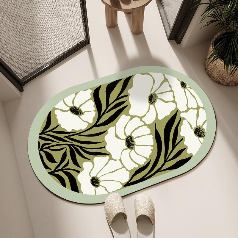Bathroom Toilet Absorbent Floor Mat Bathroom Door Dirt Resistant Quick Drying Anti Slip Mat