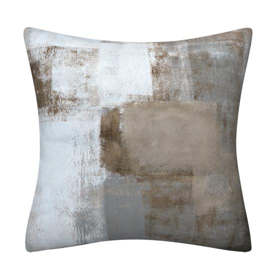 45x45CM geometrický abstraktní povlak na polštář moderní pohovka dekorace do ložnice opakovaně použitelná barva béžová šedá barevný blok čtvercový přehoz povlak na polštář