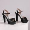 Krazing Pot Polyurethane Super High Heels Summer Size 43 Size 42 Size 50 Butterfly-knot Women Peep Toe Sandals