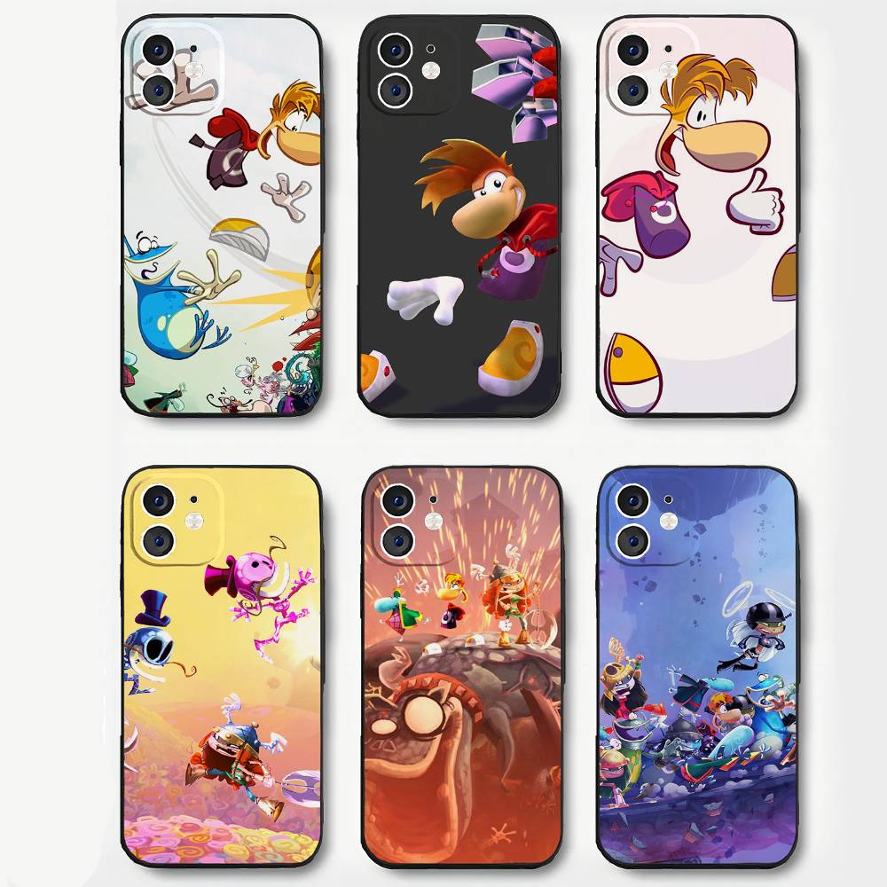Anime R-Rayman Legends Phone Case For IPhone 17 Air 16 15 14 13 Pro Max 11 12 Black Silicone Cover