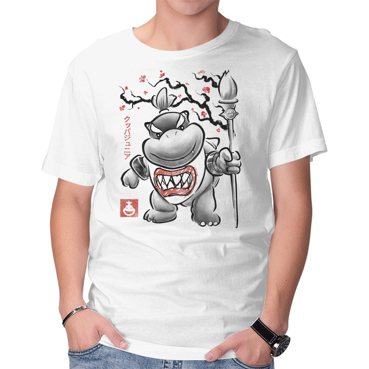 Unisex Crew Neck T-Shirt Prince Koopa Sumi-E Graphic Short Sleeve Casual Tee S