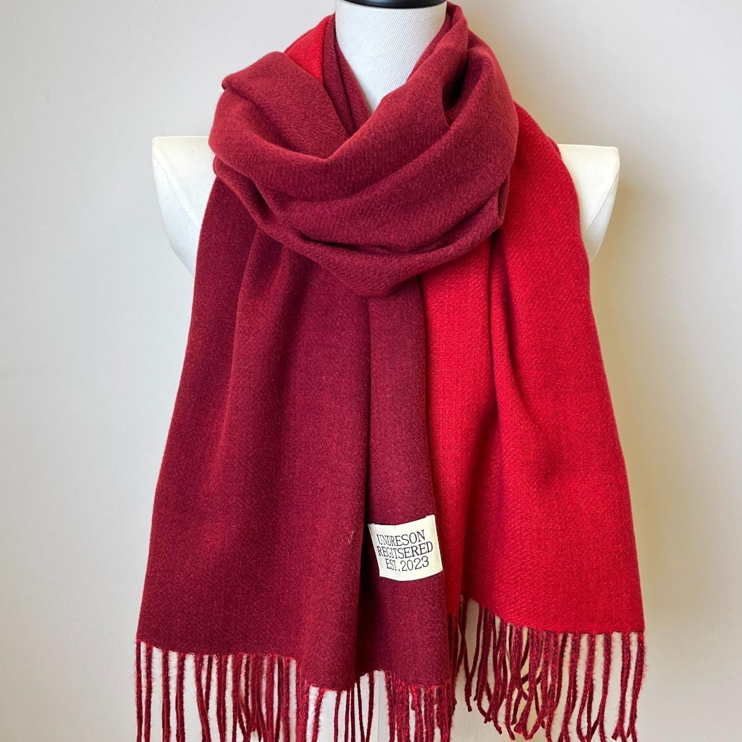 

Двусторонний двухцветный шарф, простая базовая шаль с кисточками из искусственного кашемира, осенне-зимний унисекс, утепленный шарф для защиты шеи