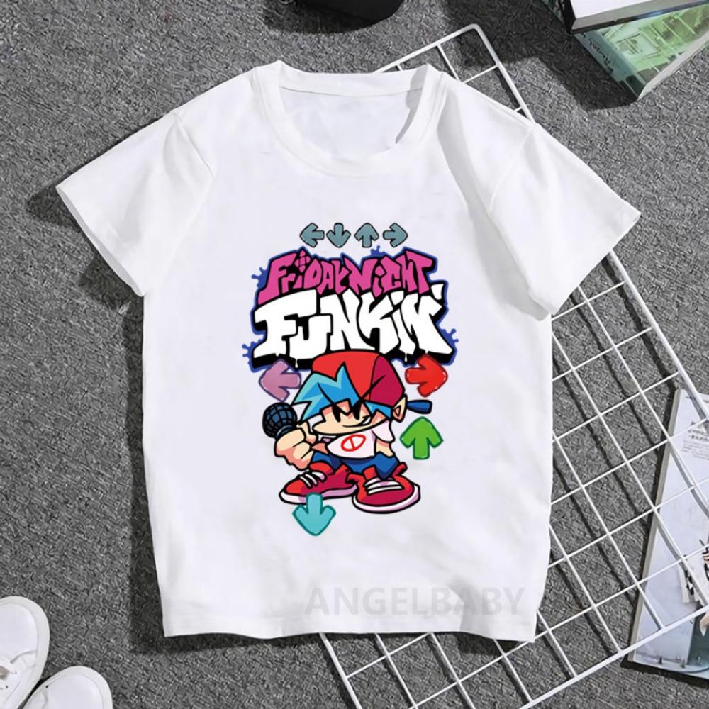 Hot Game Friday Night Funkin Cartoon Kids T shirt Girls Summer Fashion Tops Baby Boys Clothes Children Short Sleeve T-shirt