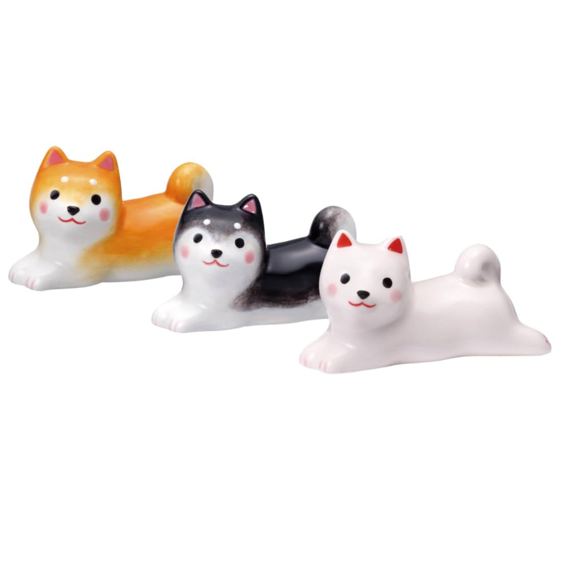 

Waraku Zukushi Wanko Weather Shiba Inu Chopstick Rest Set (Fuse Trio)