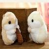 Kawaii Cute Soft Hamster Keyrings Keychains Faux Rabbit Fur Pompom Fluffy Trinkets Car Handbag Penda