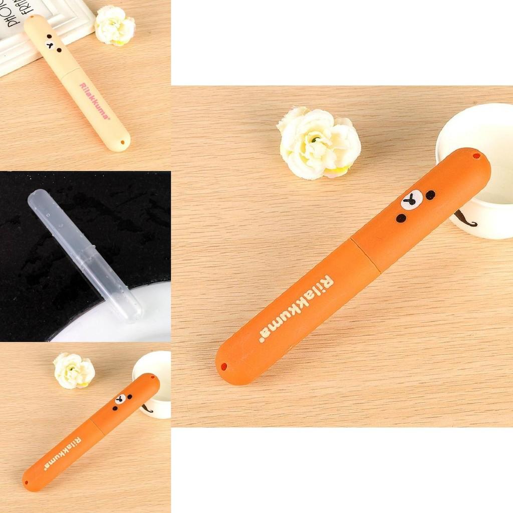 Colorful Portable Toothbrush Cover Holder With Cute Bear Design For Travel Protection