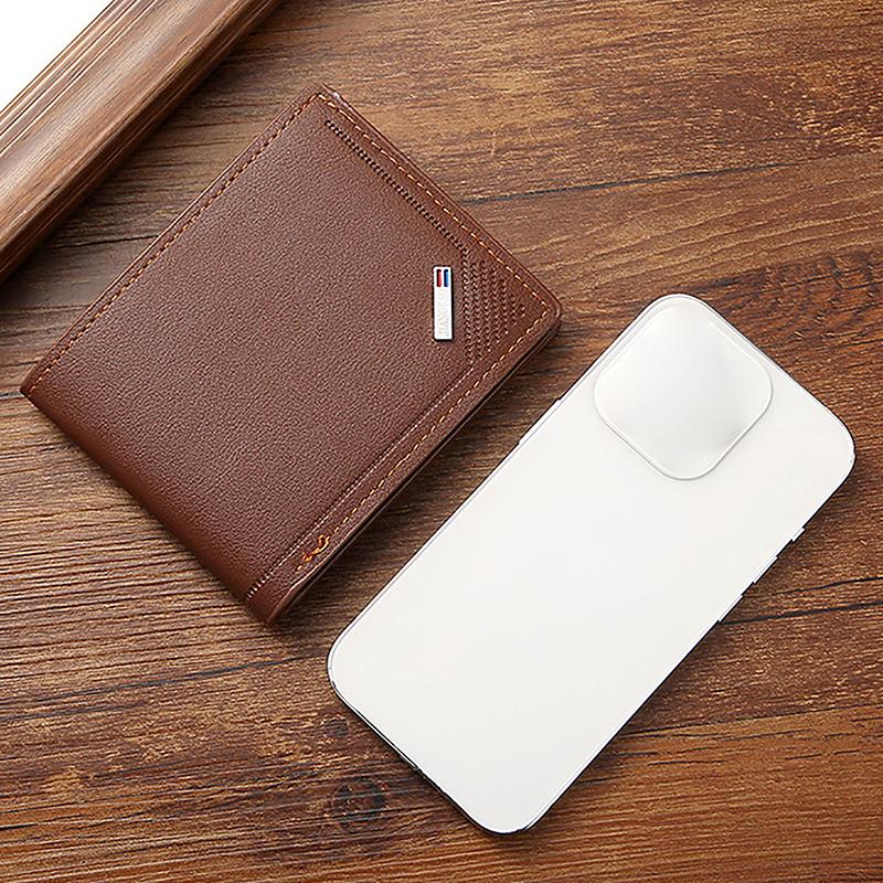 Vintage Pu Leather Wallet Minimalist Purse For Men Money Change Pouch Credit Card Holder Man Birthday Gifts