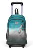 Coral High Kids Türkis Grau Batik Dreifach Fach Trolley Schulrucksack 23968